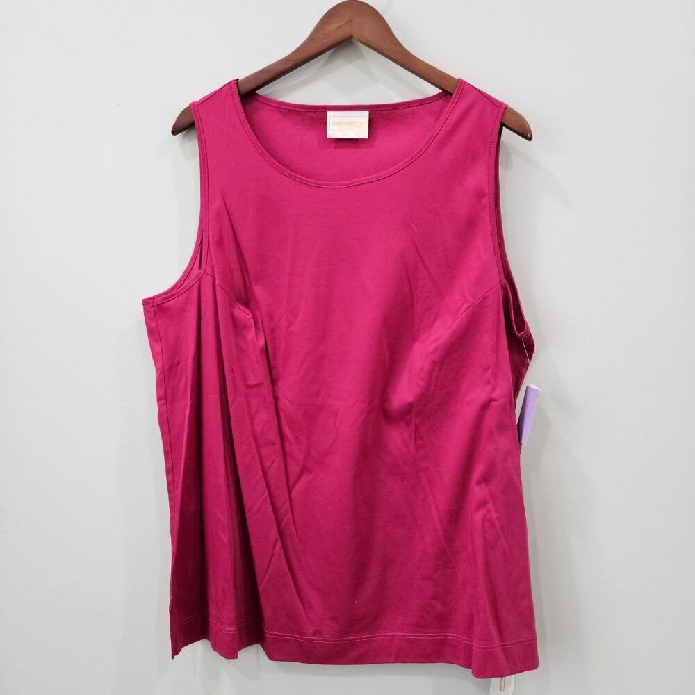 Geiger Collections Womens Pink Cotton Sleeveless Tank Top Blouse Austria Sz 50